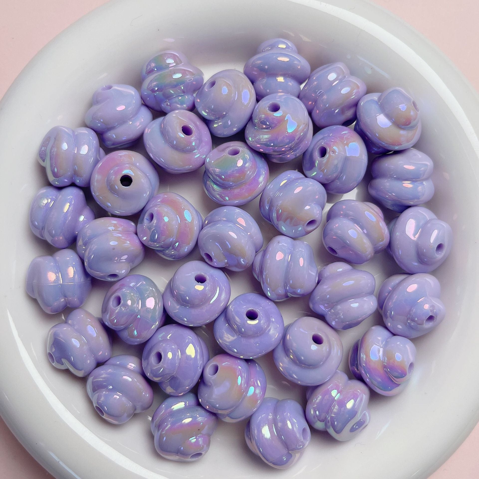 Wholesale 10pcs/pack Cream Spiral DIY Handmade Pendant String Beads